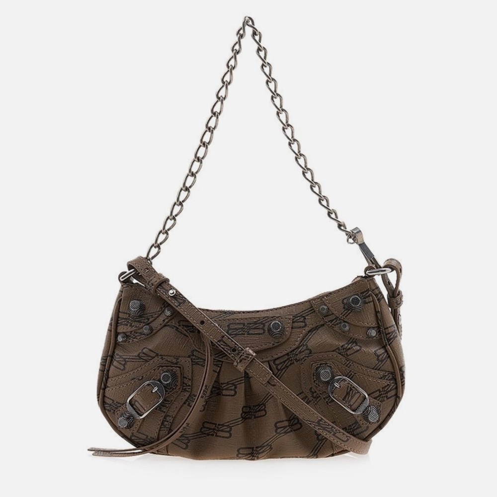 Balenciaga Brown Chain Strap Shoulder Bag